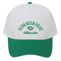Picture of White/Green Five Panel Cap